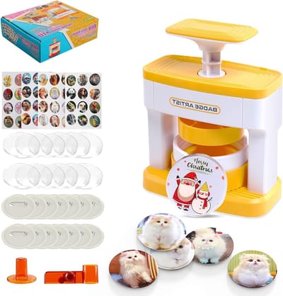 DIY Pin Button Maker voor Kinderen - 55mm Badge Maker met 48 Onderdelen en Cirkel Snijder voor Schoolprojecten en Feestjes, Eenvoudig in Gebruik