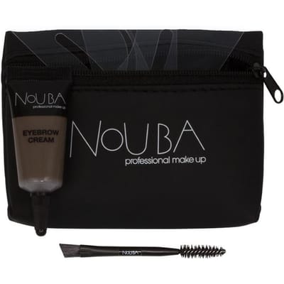 20 Ensemble Nouba: Nouba, Brosse à sourcils + Nouba, Gel à sourcils, 7 ml + Pochette de maquillage textile, Noire