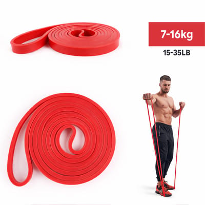 Lange Weerstandsbanden- Fitness Elastiek met Draagtas - 7 t/m16KG - 208cm - Power Bands voor Pull Up Assist- Premium TPE materiaal
