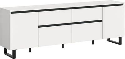 Tomasa TV-meubel 2 deuren, 2 vouwdeuren, 2 lades wit.