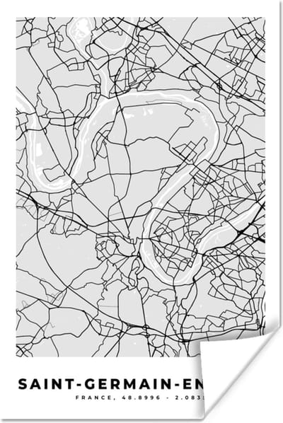 Poster Stadskaart – Frankrijk – Kaart – Saint-Germain-en-Laye – Plattegrond - 20x30 cm