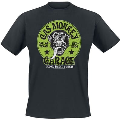 Gas Monkey Garage Green Logo Heren T-shirt - zwart - S