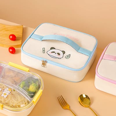 Geïsoleerde lunchtas – Voedselbewaartas – Thermische Bento-tas – Unisex geïsoleerde lunchtas – Met ritssluiting – Lichtgewicht lunchtas met grote inhoud – Ideaal voor kantoor, school en op reis – 28 x 23 x 7 cm