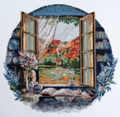 Borduurpakket ABRIS ART - Tea Party By The Window - Theekransje bij het raam - Level: gemiddeld