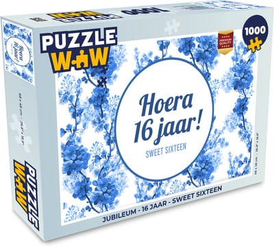 Puzzel Jubileum - 16 jaar - Sweet Sixteen - Legpuzzel - Puzzel 1000 stukjes volwassenen