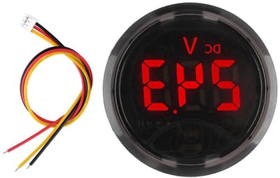 Digitale Voltmeter - Spanningsmeter - Voertuig Accu - Laagspanningsalarm - 0-120V DC - Zwart