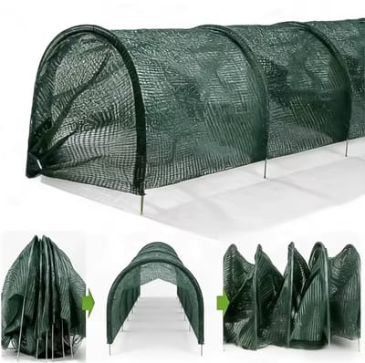Plantentunnel 3m - PE Net + Metalen Bogen - Plantenbescherming Groen