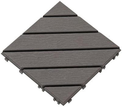 Kunststof Vloertegels - Composiet Houtlook - Buiten Terras - Waterdicht In elkaar grijpend - 7 Stuks - Grijs