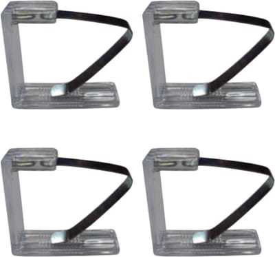 MSV Tafelkleed klemmen - 4x stuks - transparant - kunststof - 4,5 x 6 cm