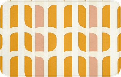 WC mat 80x50 cm - Antislip - Geometrisch - Patroon - Geel - Roze - Toiletmat - Vloermat - Douchemat - Toilet tapijt - Toiletmatten