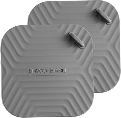 Siliconen Douche Stopper Set van 2 - Vierkante Afvoerstopper 15x15cm voor Badkamer en Keuken, Waterdicht en Antikleef