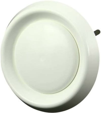 Ventilatie ventielen kunststof rond Ø100mm RAL 9010 met klemveren - (DAV100)