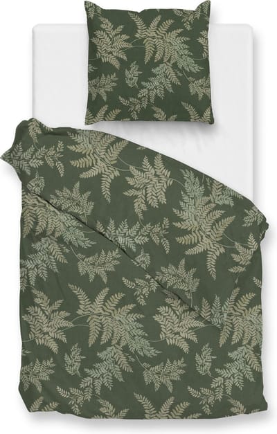Zohome Joann Dekbedovertrek - Eenpersoons - Flanel - 140x200-220cm - Groen