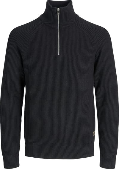 Jack & Jones Trui Jjpannel Knit Half Zip Aw25 12278919 Black Mannen Maat - XXL