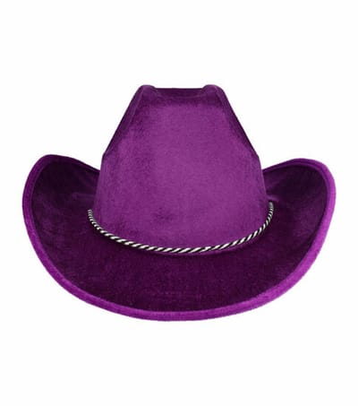 Haarsoires Cowboyhoed - Western Hoed - Velvet - One Size - Paars - Cowboy Hoed - Dames & Heren - Festival Carnaval Themafeest