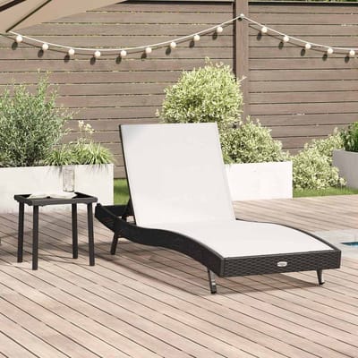 vidaXL - Ligstoel - 2 - st - poly - rattan - Zwart - en - Wit