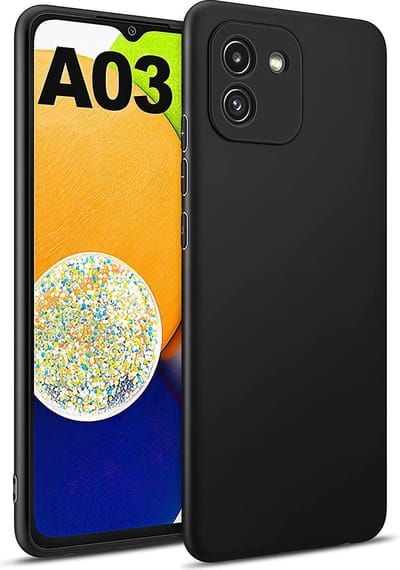 HB Hoesje Geschikt voor Samsung Galaxy A03 - Zwart - Siliconen Back Cover