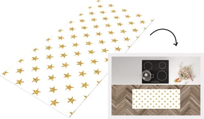 Keukenloper - Loper keuken - Sterren - Glitter - Goud - Design - Kerst - 120x50 cm - Keukenloper vinyl