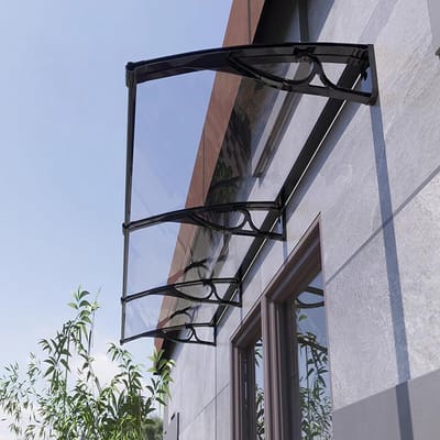 Transparante Voordeur Luifel Buitenluifel,UV-Regen-Sneeuwbescherming Venster Luifel,Terraszonwering,Raamluifel,Afdekking van Polycarbonaat,Achterveranda Tuinluifel Deurluifel (100x150cm/39"x59")