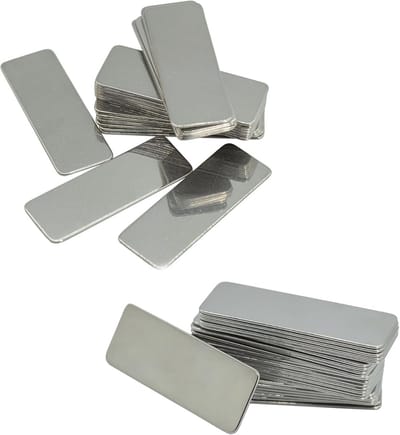Graveren Blanco Tags 304 Roestvrij Staal - 25 Stuks - Rechthoekige Metalen Platen voor Stempelen 5 x 1,8 cm