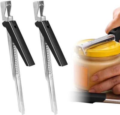 2 Stuks Handmatige Blik- en Flesopener voor Senioren, Antislip en Verstelbaar, Multifunctionele Dekselopener
