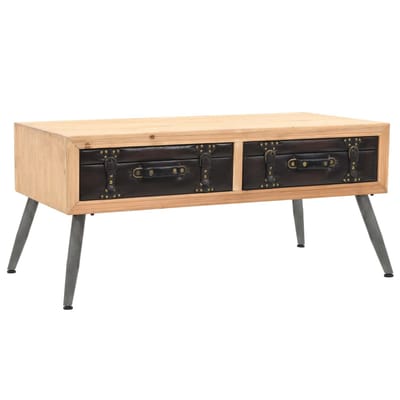 vidaXL - Salontafel - 115x55x50 - cm - massief - vurenhout