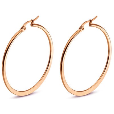 Hoop Oorringen Cilla Jewels Edelstaal Rose-60mm