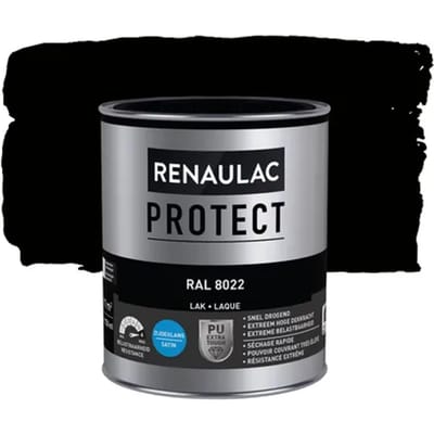 Renaulac Lak Protect - Zijdeglans - Zwartbruin Ral 8022 - 750ml