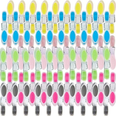 Multicolored Wasknijpers - 60 Stuks Met Golfontwerp, Antislip Silicoon, BPA-vrij, Sterke Klemmen Voor Binnen En Buiten, Geen Sporen Achterlatend