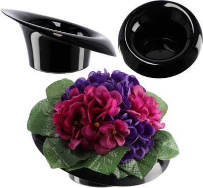 KADAX Ikebana Ikebana Kunststof vaas, bloempot, bloemenschaal, Japanse zonnebloemhouder voor zonnebloemen, Ikebana bloemenvaas, bloemstuk (diameter 9 cm, scheef zwart)
