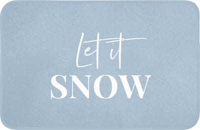 Badmat 60x40 cm - Antislip - Sneeuw - Winter - Blauw - Let it snow - Badmatten voor badkamer - Badkamermat - Douchemat - Badkamer mat