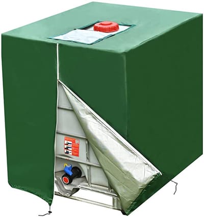 Waterdichte IBC tankafdekking - 120 x 100 x 116 cm - Beschermhoes - Regentonaccessoires - Zonbeschermingshoes - Voor 1000L buiten regenton - 210D Oxford doek - Groen - Met rits