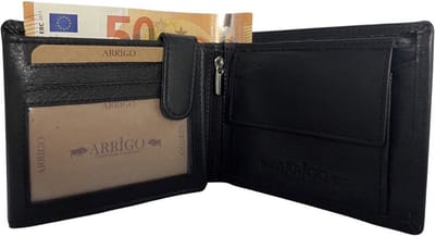Portemonnee Heren - Zwart - Leer - RFID - Anti Skim - Portefeuille Heren - Portemonnees - Pasjes