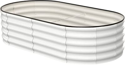 Tuinbed - Plantenbak - Bloembakken - Moestuinbak - Voor Groenten, Bloemen, Fruit & Kruiden - Diepwortel Plantenbak - 183 × 91 × 46 cm - Wit