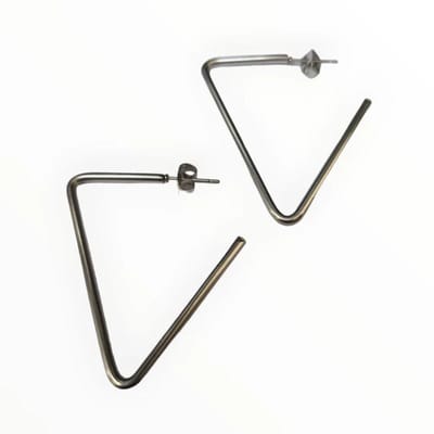 Aramat Jewels | Oorringen | Stalen Driehoek Hoepel Oorstekers - Dames | | | |2mm | Staal | Volwassenen | Verkleurd niet