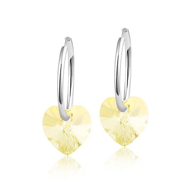 Montebello Oorbellen Claire HZ86 - Swarovski Hart - 925 Zilver Gerhod.- Ø10mm - 20mm