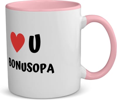 Akyol - love u bonusopa koffiemok - theemok - roze - Opa - de liefste opa - verjaardag - cadeautje voor opa - opa artikelen - kado - geschenk - 350 ML inhoud