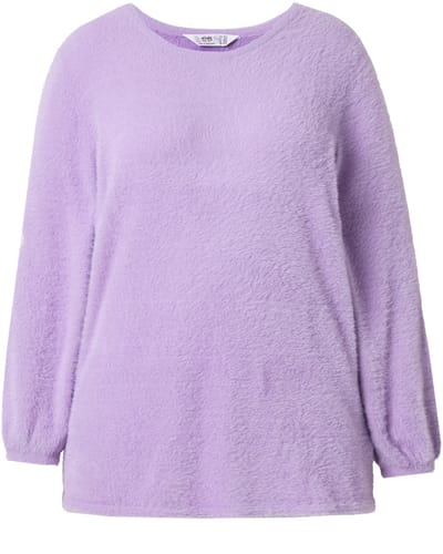 Angel of Style - Dames - Trui Straight Fit fancybreisel ballonmouwen - Seringpaars - Maat 42+
