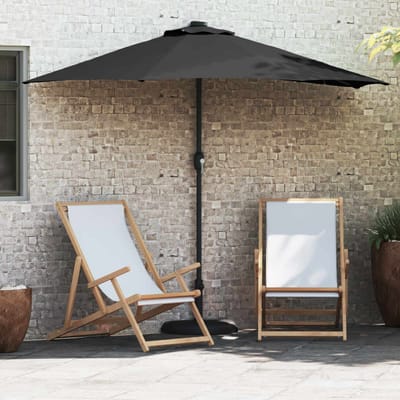 vidaXL - Tuinparasol - 294 - x - 150 - x - 224 - cm - Polyester - en - Staal - Zwart