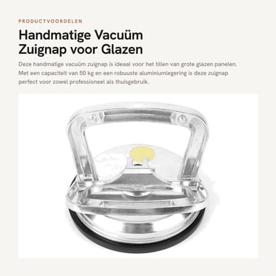 Dailygoods - Handmatige Vacuüm Zuignap voor Glazen Hefwerkzaamheden