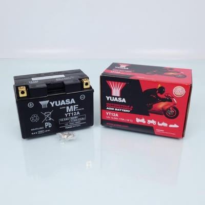 Batterie SLA Yuasa pour Moto Aprilia 1000 Tuono V4R 2011 à 2013 YT12A-BS / YT12A / 12V 10.5Ah Neuf