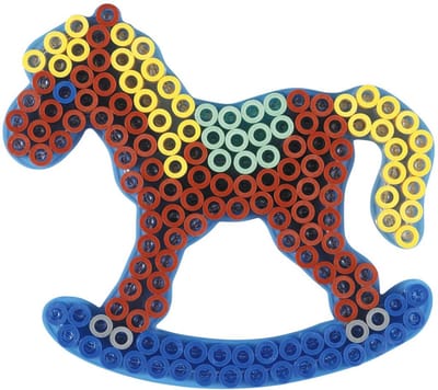 Hama MAXI HOBBELPAARD / PONY / GROOT PAARD strijkkralen vormpje / figuur / grondplaat voor extra grote maxi strijkparels (strijkkralenbordje / legbordje boerderij dier, schommelpaard), creatief cadeau voor kinderen / peuter en kleuters / kinderfeest