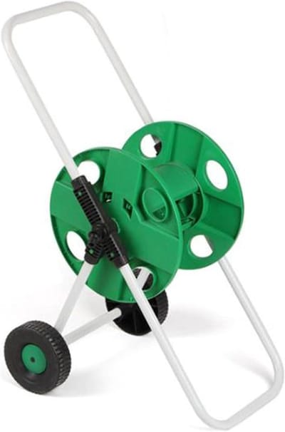 Tuinslanghaspel Wagen - Mobiele Slanghouder - Tuin Besproeien - Ingebouwde Slanggeleider - Voor 50m Slang - Groen