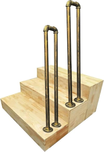 Buitentrapleuning - Piket leuning - Veilige traplift - Smeedijzer gegalvaniseerd - 45cm - Zwart
