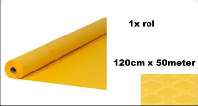 Luxe Tafel kleed op rol goud geel 120cm x 50meter - Papier - Zelf op maat te knippen - Kerst Tafelkleed op rol tafel dekken rol gala huwelijk thema feest kerst festival restaurant food