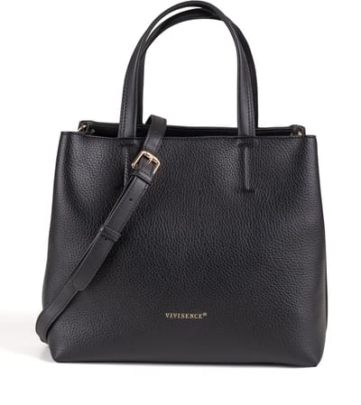 Vivisence Luxe Handtas Eco-leder Dames Organizer Ruim Design Schoudertas voor Werk en Dagelijks Gebruik, Zwart, één maat