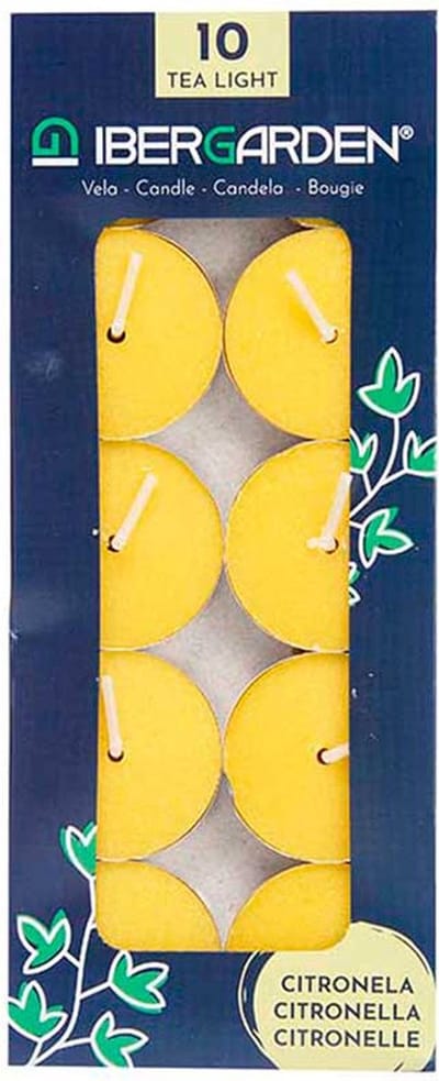 Ibergarden Citronella waxinelichtjes/theelichtjes - kaarsjes - 2.5 branduren - 10x stuks