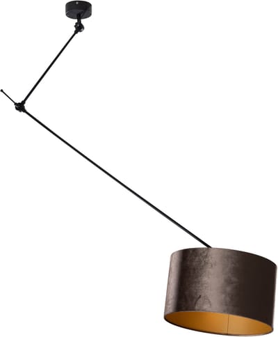 Qazqa klassiek hanglamp - Blitz Shade - zwart, 35cm, ideaal als hal, keuken, slaapkamer en woonkamer lamp