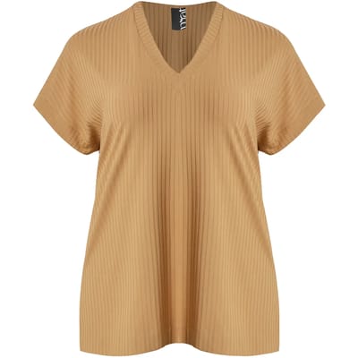 V-hals Ribbels Blouse Dames Mat Fashion