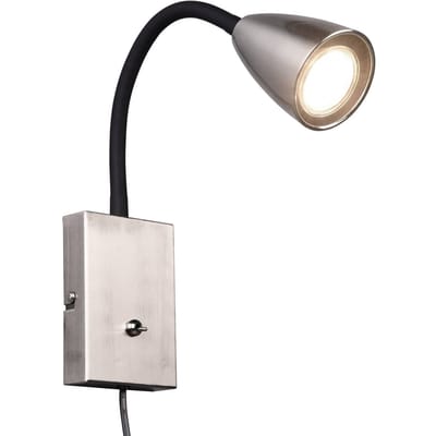 Trio Lighting Wandlamp Wanda met stekker, mat nikkel